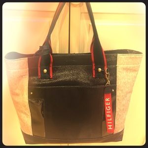 Navy, white and red Tommy tote bag